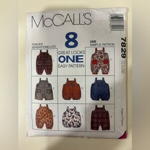 McCall Sewing Pattern #7829 for Kids Overalls Vintage and Still Relevant!